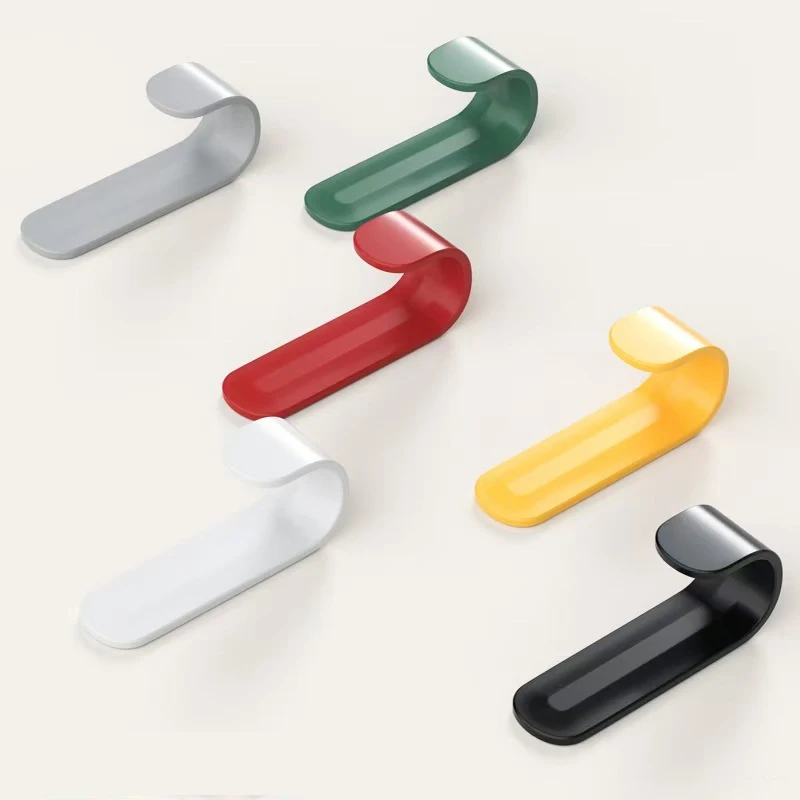 6Pcs Self Adhesive Strong Wall Hooks Towel Hook Door Hanger Key Bag Coat Hook Holder Kitchen Bathroom Accessories Home Organizer