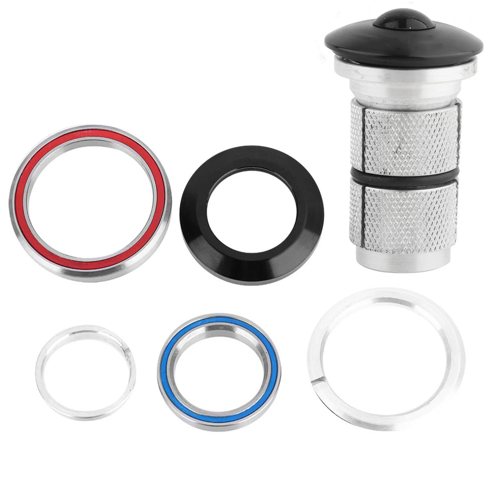 

Bicycle Headset, 42-52mm Bicycle Headset, 1 1/8"-1 1/2" Tapered Fork, Durable Aluminum Alloy, Anodized Anti-Rust