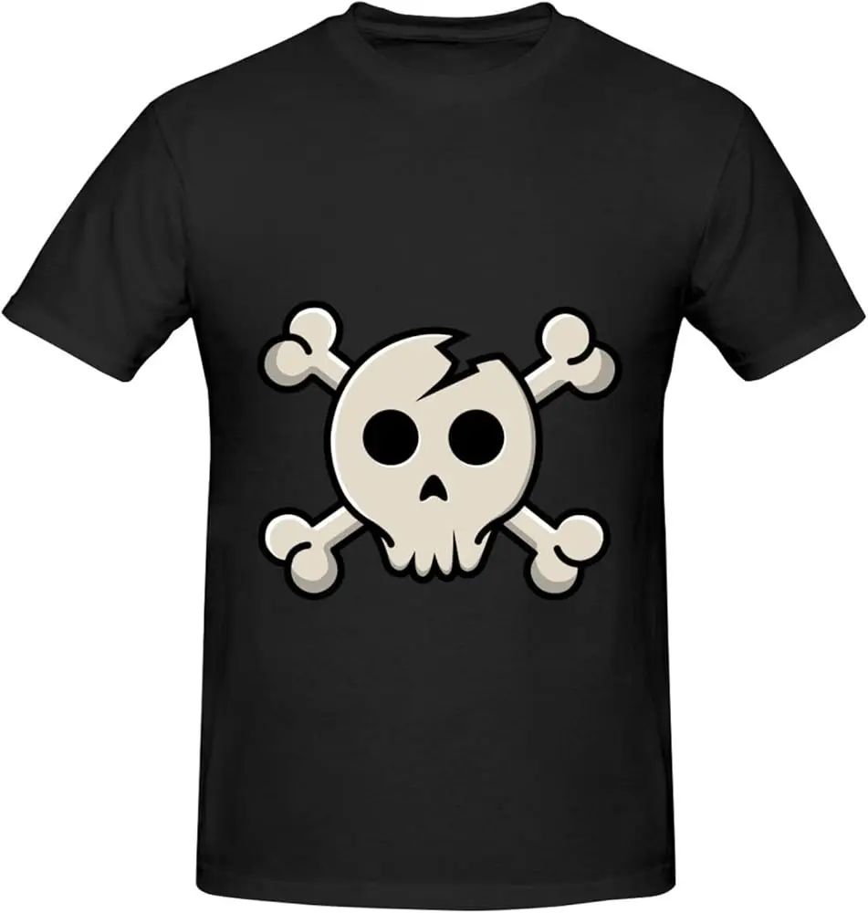 Skull Crossbones Anime Graphic T-shirts for Men Clothing Women Tees Y2K tops Unisex Summer Short Sleeve