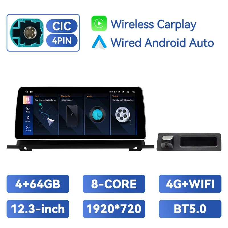 Ai Voice 12.3 "Draadloze Carplay Android 14 Auto Multimediasysteem Voor Bmw 5 Series Gt F07 2009-2016 Autoradio Gps Navigatie Dsp