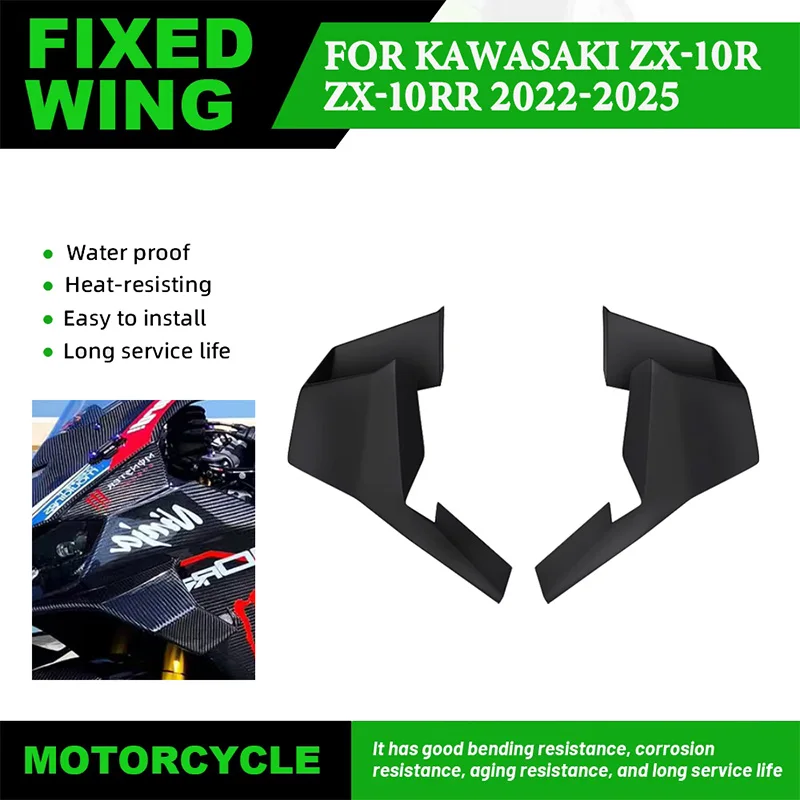 

Motorcycle Aerodynamic Fixed Wing Spoiler For Kawasaki ZX-10R ZX-10RR 2022-2025 ABS Side Winglet Windshield Wing Wing Aileron