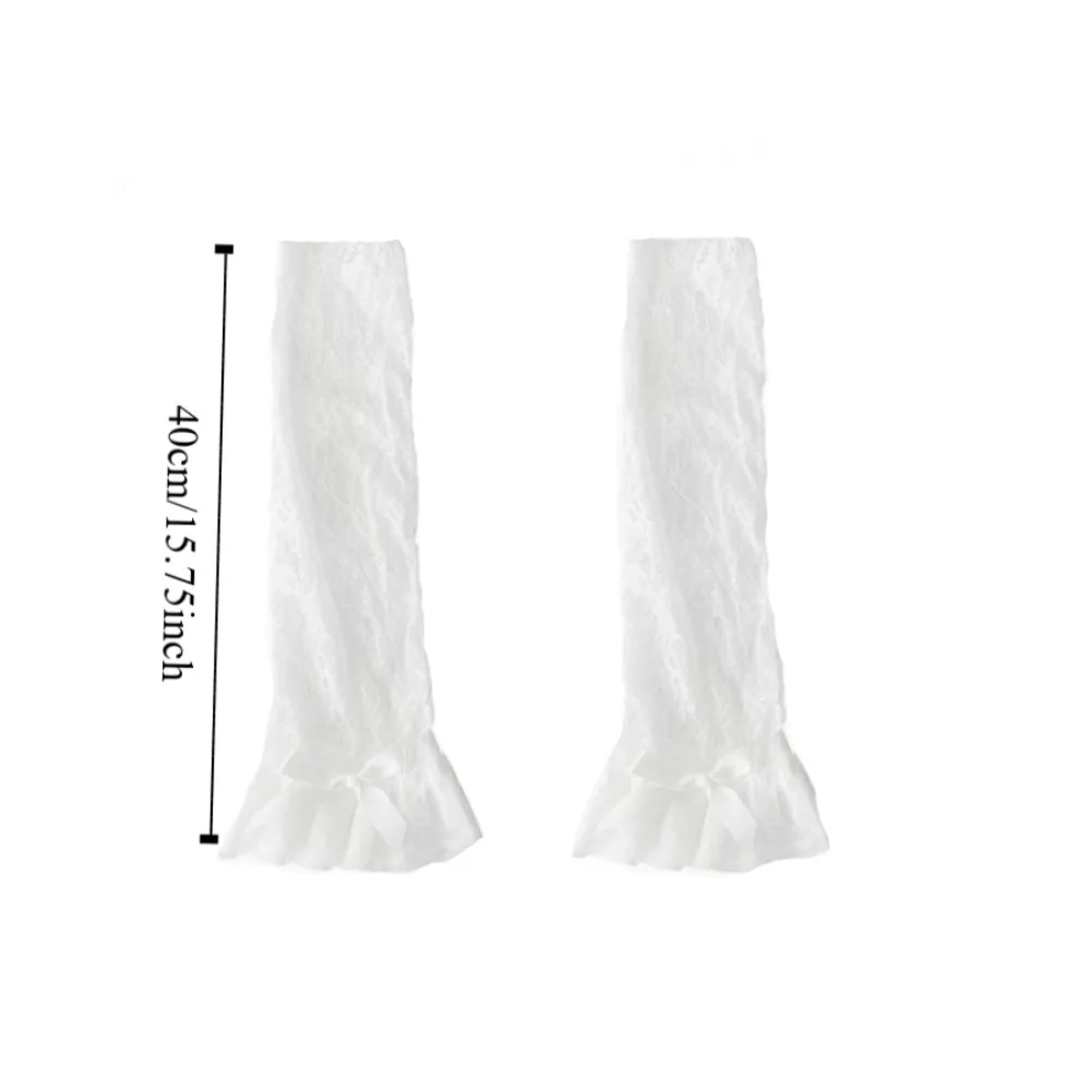 موضة القوس كشكش JK العجل الجوارب الطويلة Y2k الدانتيل الشفاف زهرة جوارب الحلو لوليتا منتصف أنبوب جوارب الربيع الصيف #5