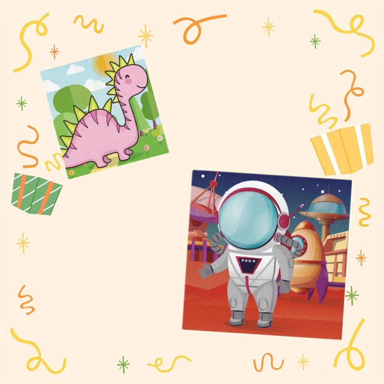 

1pc of astronaut dinosaur series puzzle, fun, parent-child interactive puzzle, early education toy, suitable for Christmas,