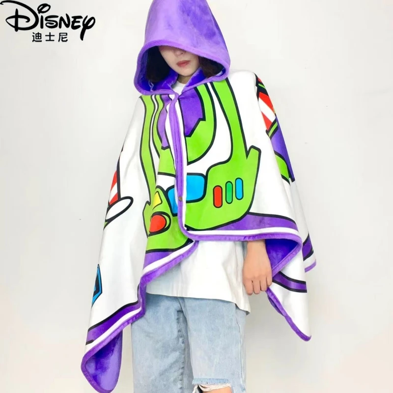 Disney Toy Story Buzz Lightyear Cute Cartoon Nap Blanket Shawl Warm Blanket Cloak Warm Plush Office Nap Blanket Girl Gift