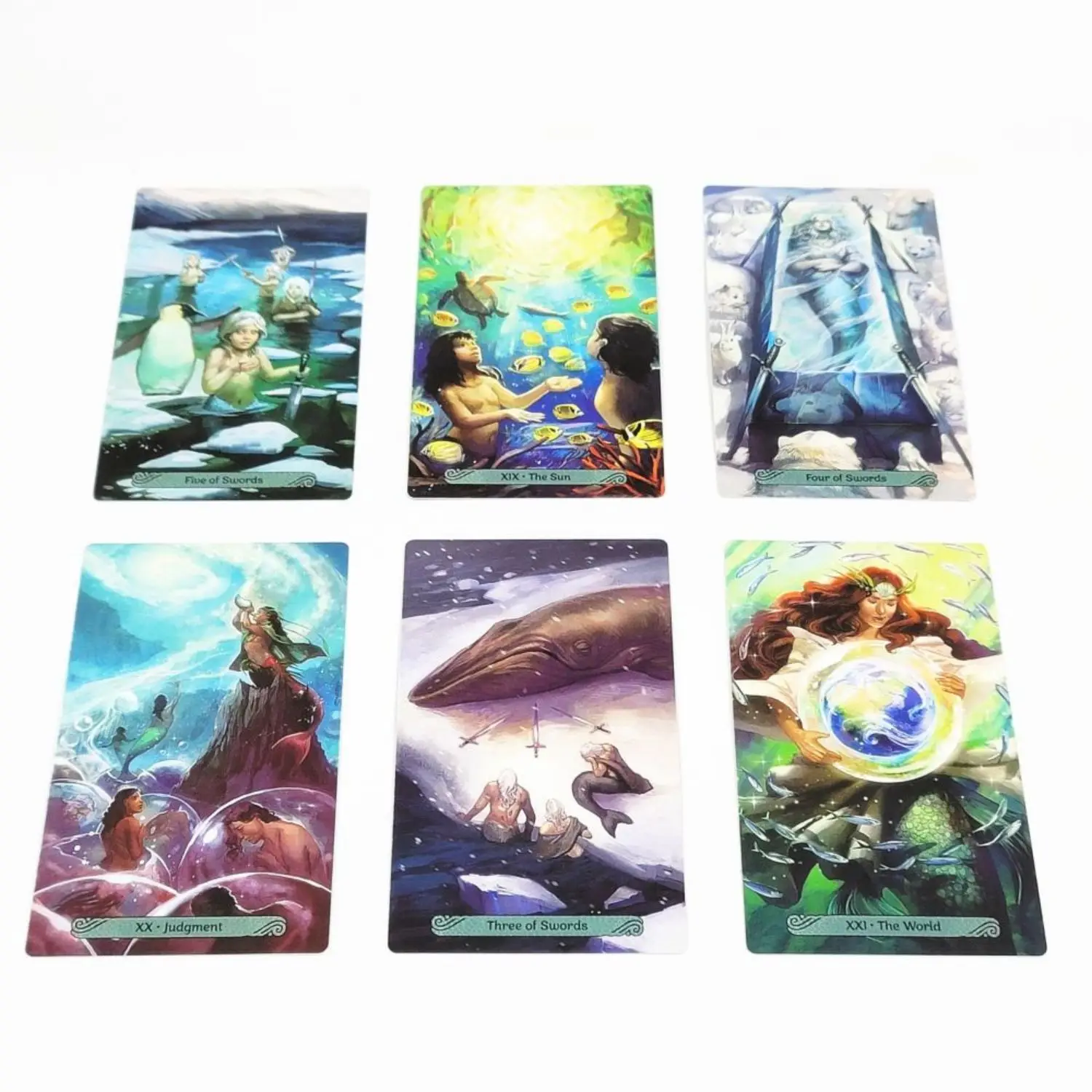 Hot Selling 12x7cm Tarot Mermaid Tarot 78 Cards Leisure entertainment Games Card, Family Gatherings Tarot Card Brochure Guide