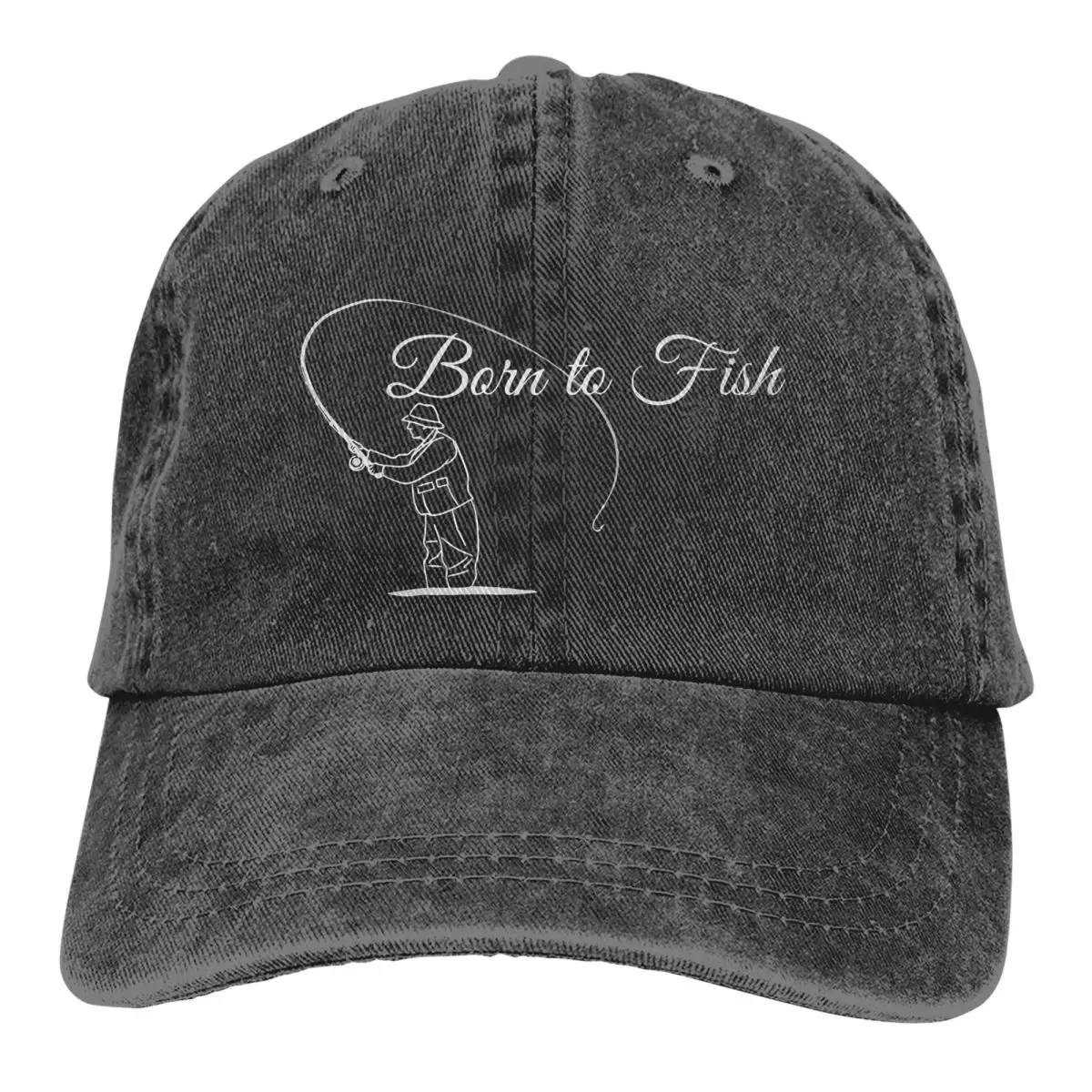 Pure Color Dad Hats Born To Fish Women's Hat Sun Visor Baseball Caps Carp Fishing Art Culture Peaked Cap