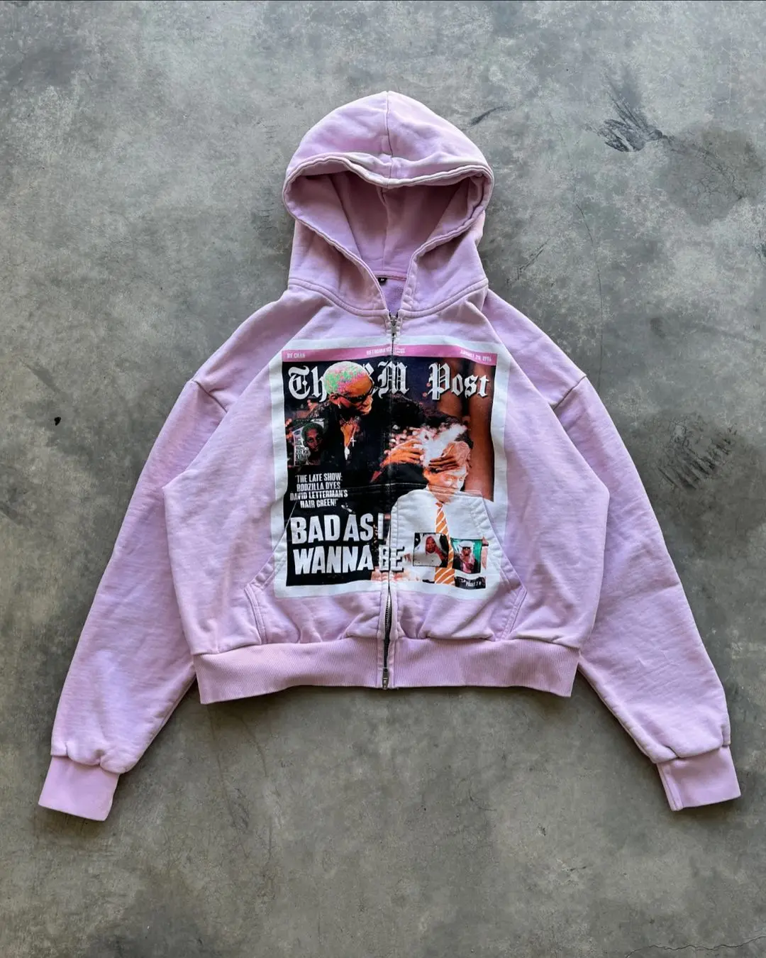 Sweat à capuche imprimé gangster Harajuku pour femmes, surdimensionné, fermeture éclair, streetwear, goth, hauts coréens, vêtements pour couple grunge y2k