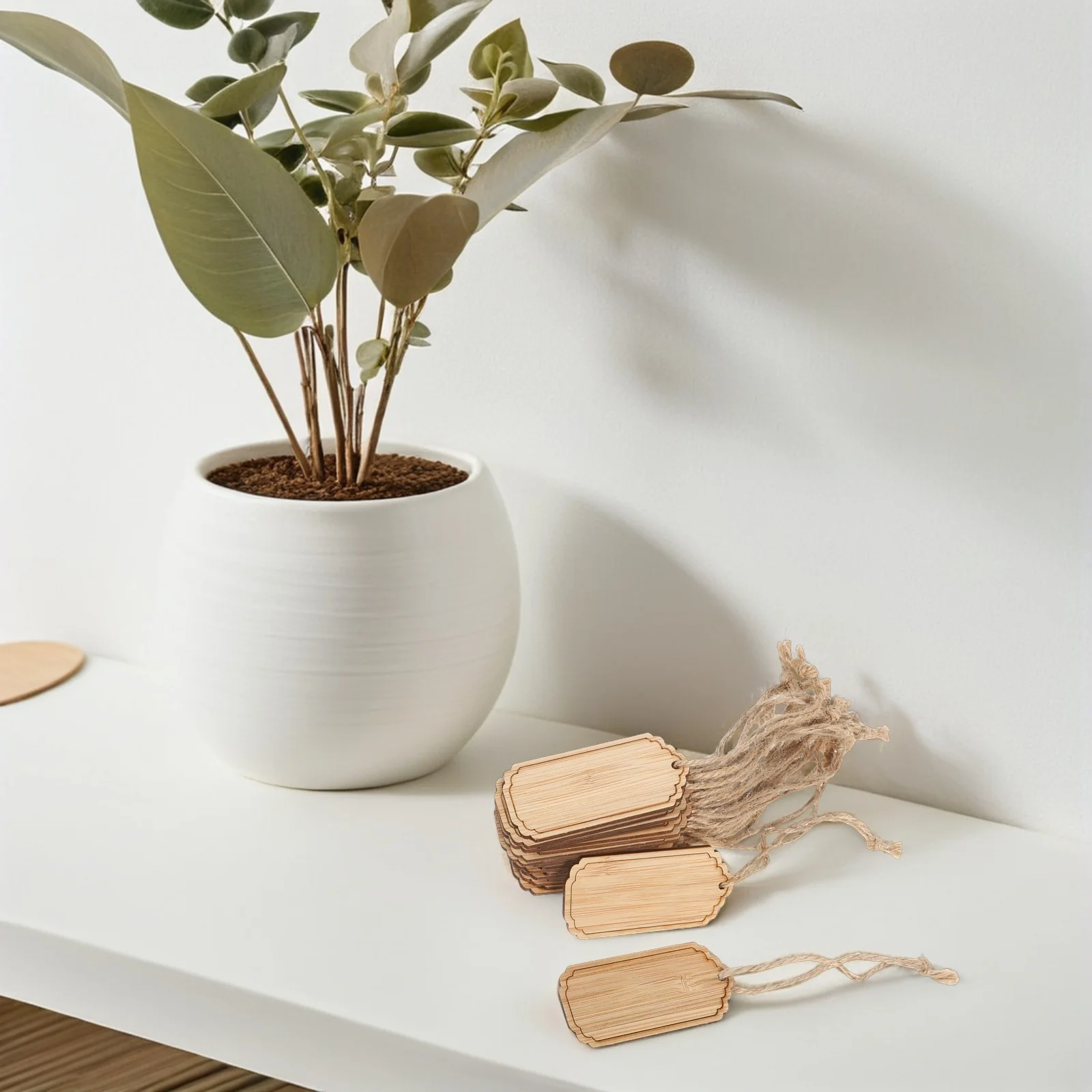 

20 Pcs Bamboo Hanging Tag Decorative Plant Tags Markers Garden Blank Flower Signs Outdoor Labels The Pot