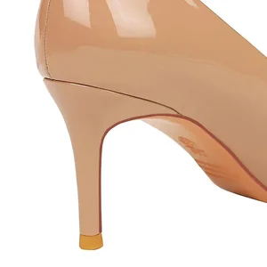 Hellige, lackierte Lederpumpen für Frauen, weibliche Schuhe, einfacher Finger, glänzendes grünes Kamel, hohe dünne Absätze, professionelle Mode, 7 cm 12 Hauptverkaufsschuhe - №4