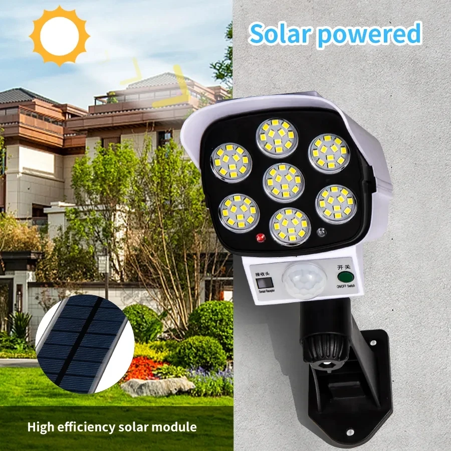 Solar Simulation Surveillance Camera Home Lamp Outdoor Waterproof Sensor Lamp Fake Camera Anti-theft Device Automatic Night