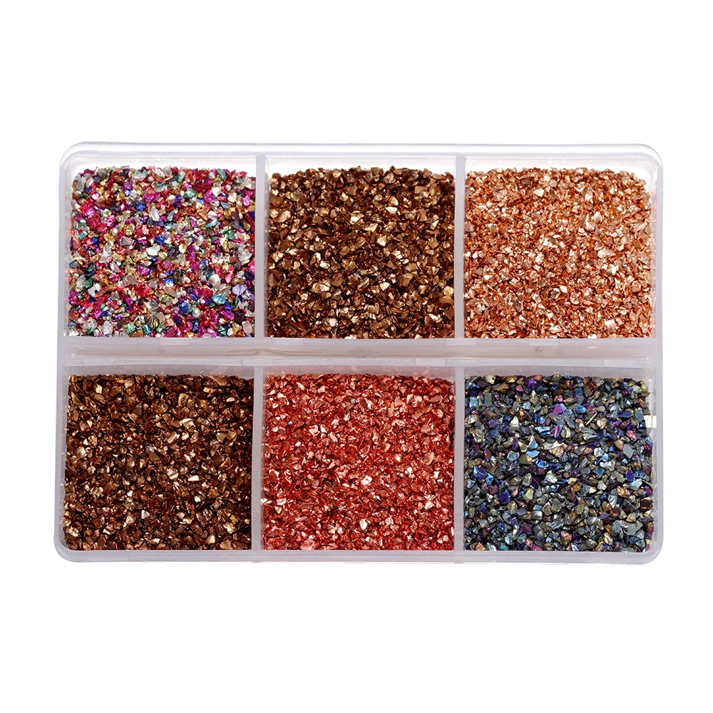 30 gr/schachtel Zerkleinert Glas Steine Harz Füllung Unregelmäßigen Gebrochenen Stein für DIY Epoxidharz Form Handwerk Nail art Dekoration Material – Detail 5