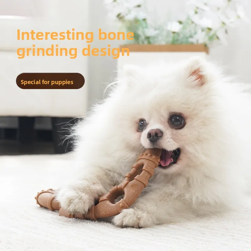 New dog chew toy, durable and chew-resistant, suitable for puppies, cleans teeth, allows for solo play and relieves boredom