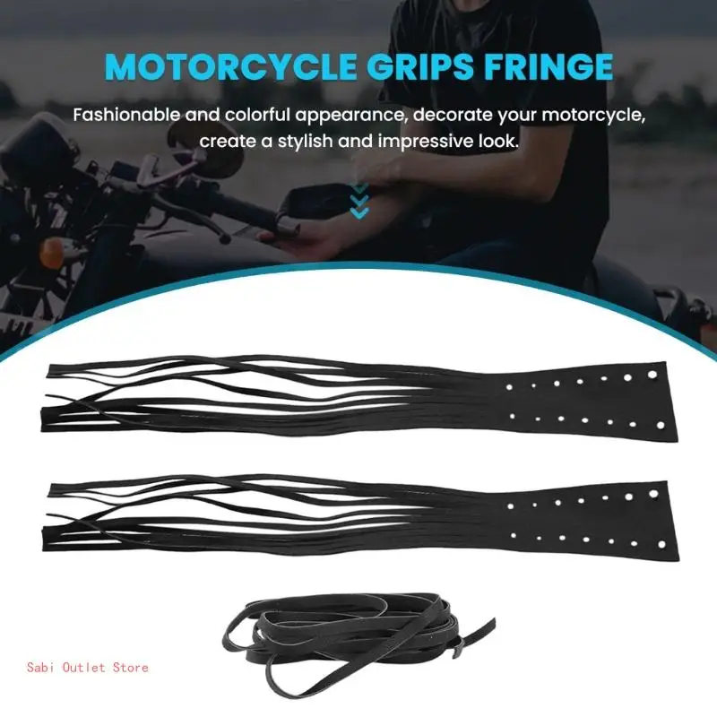 Motorcycle Clutch Fringe Tassels PU Brake Lever Covers 16inch BikerRetro Trim