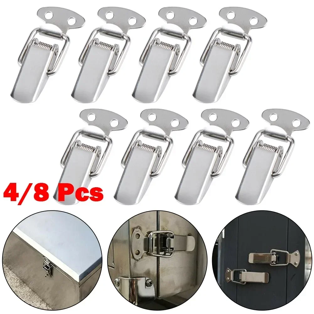 4/8 PCS Toggle Latch Stainless Steel Toggle Latch Catch Clamps Spring Loading Case Buckle Clips Closures Crate Lock Snap Lock