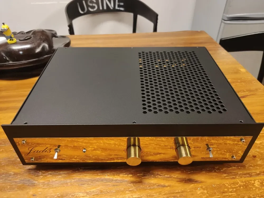 Neueste Version JADIS Röhren-Vorverstärker Eisengehäuse DIY Chassis-Box mit Knopf 430x110x300mm