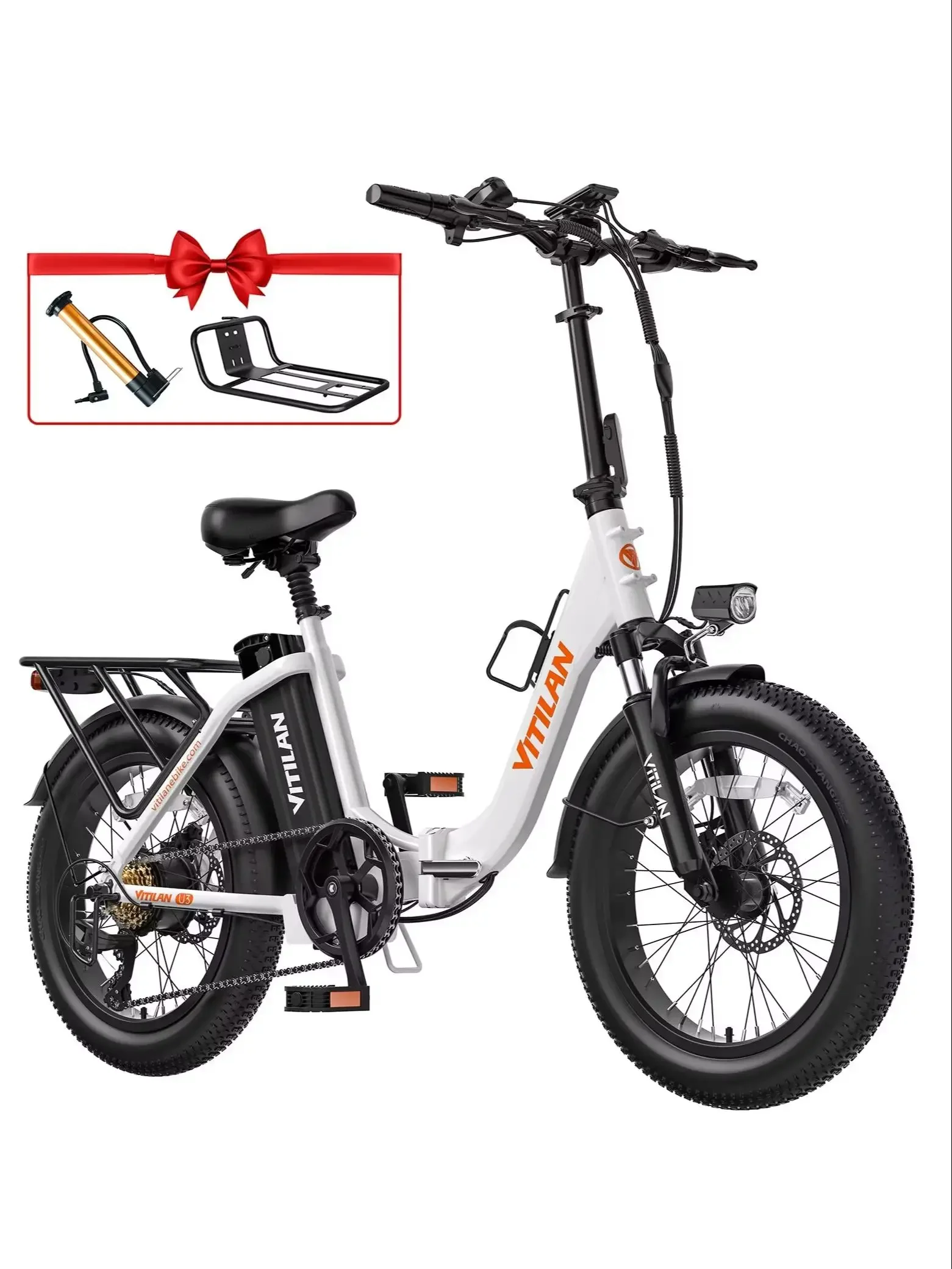 AliExpress Vitilan U3 Electric Bike for Adults 750W Motor Folding Mountain E-Bike 48V13AH Battery 20''Fat Tire Off-road Electric Bicycle