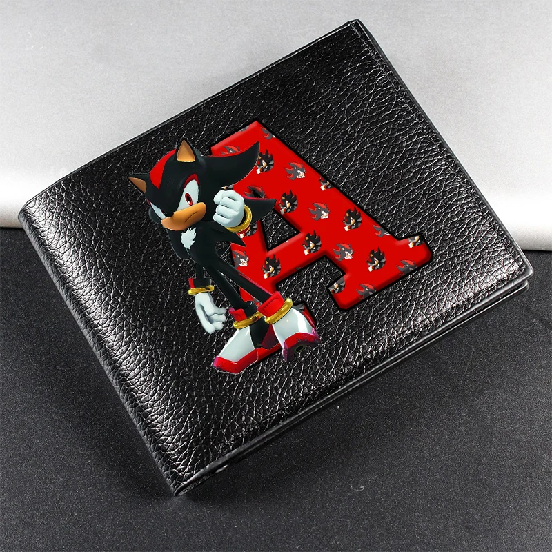 Sonics PU Wallets Anime Printed Letter Short Coin Purses Fashion Women Men Wallet Kids Folding Credit ID Card Holders Bags Gift