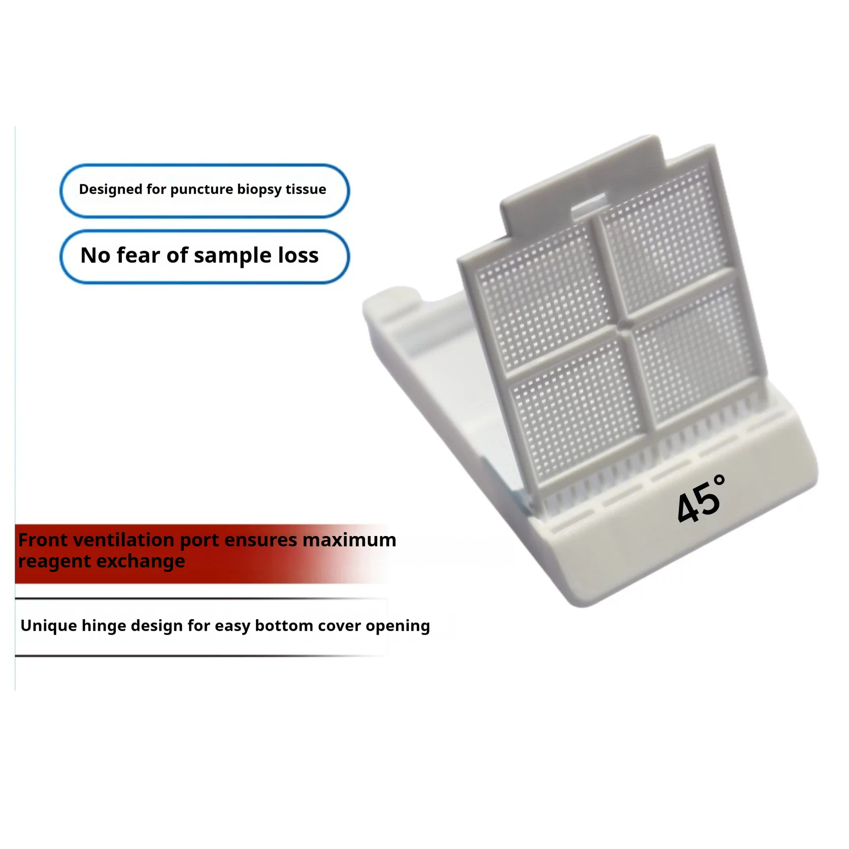 Lab Histology Biopsy Embedding Cassette Disposable Plastic Small Tissue Cassette for Puncture Specimen Pathology Research Use