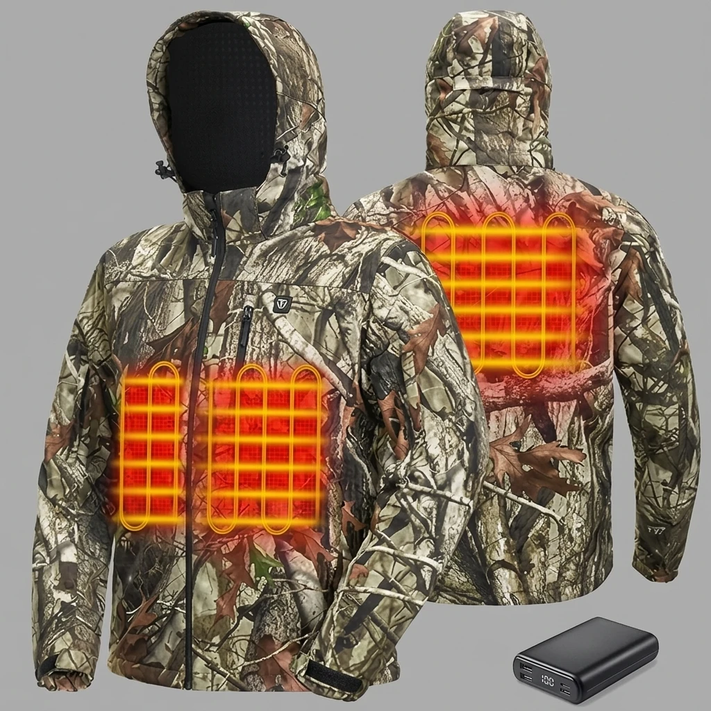 Custom Men's Winter Hunting Jacket Formal Style Digital Print Camouflage Graphic Waterproof Outdoor Jacket With Zipper