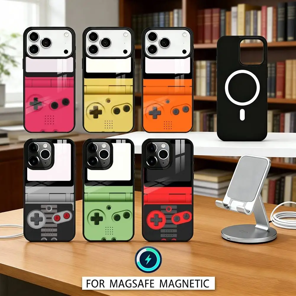 

Чехол для телефона с дизайном игровой консоли G-Game для iPhone 17, 16, 15, 14, 13, 12, Pro, Max, с поддержкой магнитной беспроводной зарядки MagSafe