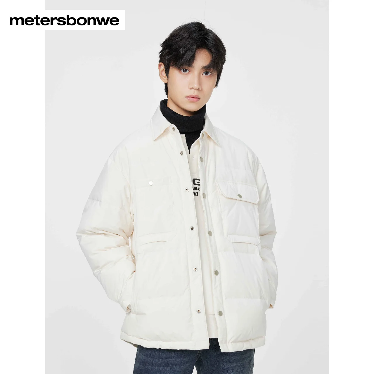 Metersbonwe-Doudoune basique pour homme, manteau à col à revers, vestes chaudes pour homme, décontracté, marque OupillBrand, Y-Fashion, nouveau, 2023