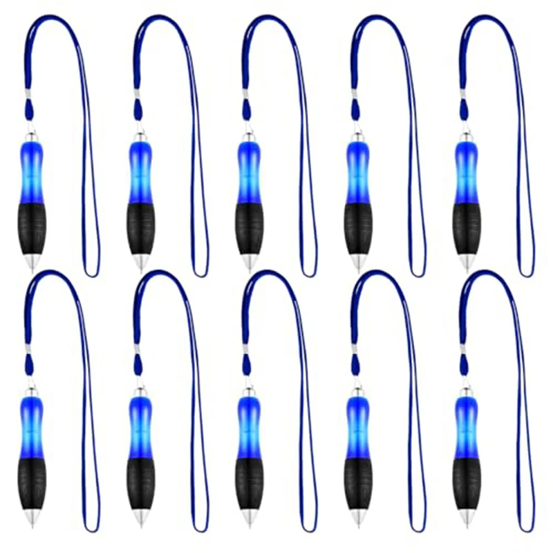 30Pcs Detachable Lanyard Ballpoint Pen Retractable Tip 1mm Medium Writing Point