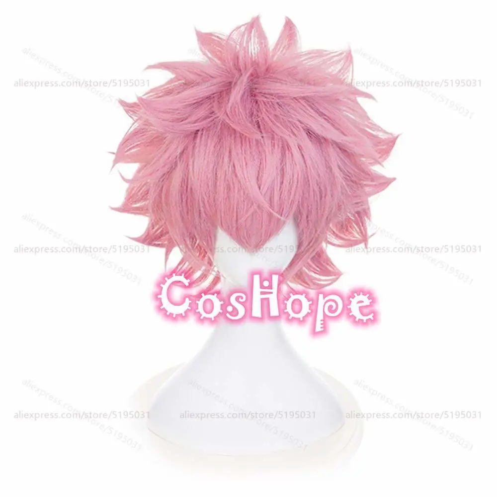 MHA Pinky Ashido Mina Cosplay Wig Women Fluffy Pink Wig Cosplay Anime Cosplay Wig Heat Resistant Synthetic Wigs Halloween