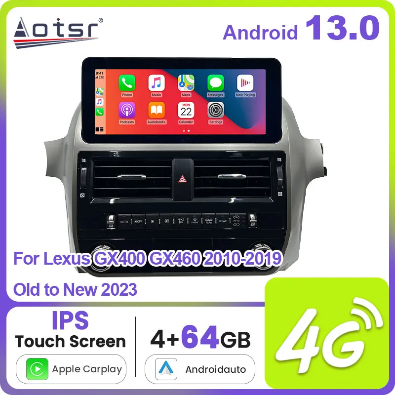 10.25 inch Android 13.0 Car Radio For Lexus GX400 GX460 2010-2019 Old to New 2023 GPS Navigation Stereo Multimedia Player 4G