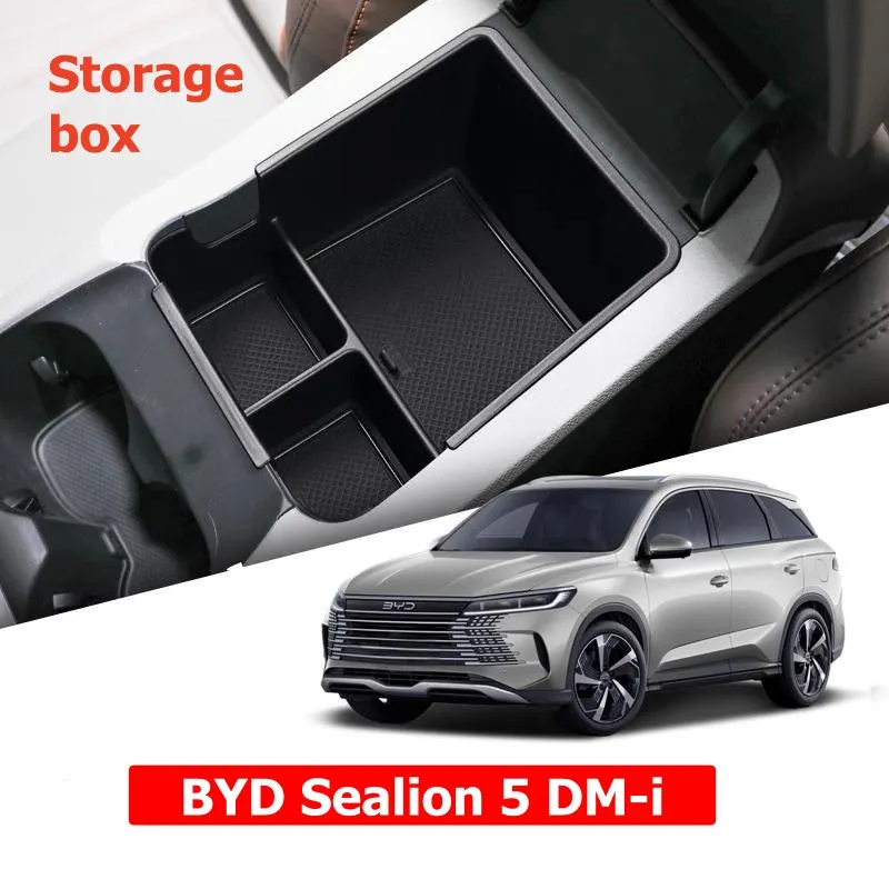 

For BYD Sealion 5 DMi Armrest Storage Box Cup Holder 2025 2026 Car Interior Accessories