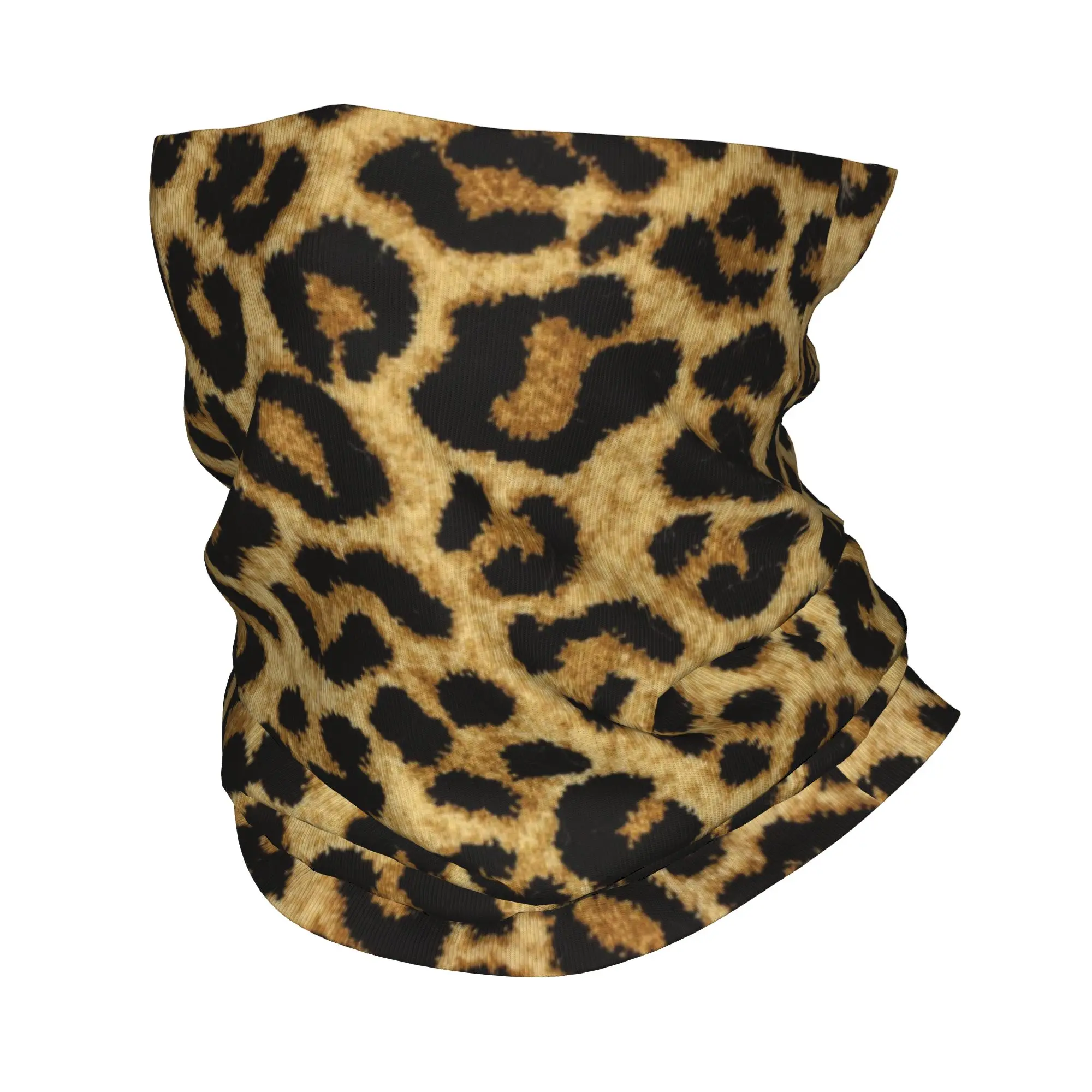 Leopard Spotted Print Winter Headband Neck Warmer Women Men Hiking Hunting Tube Scarf Animal Cheetah Pattern Face Bandana Gaiter