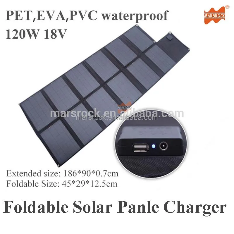 120W 18V flexible solar panel ,foldable, waterproof fabric charge  laptop, 42V battery, iPad, iPhone, smart phones,camera/MP3