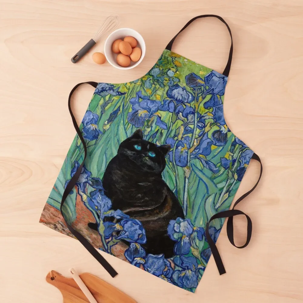 

Van Gogh Cat , Funny Cat mom gift, Black Cat Art,Funny Gift Apron Home and kitchen products kitchen girl Apron