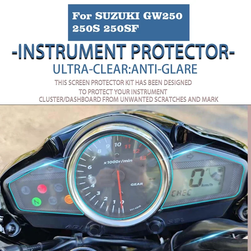 For SUZUKI GW250 S 250SF Scratch Protection FilmSpeedo Dashboard Shield GW 250 GW 250S GW 250SF