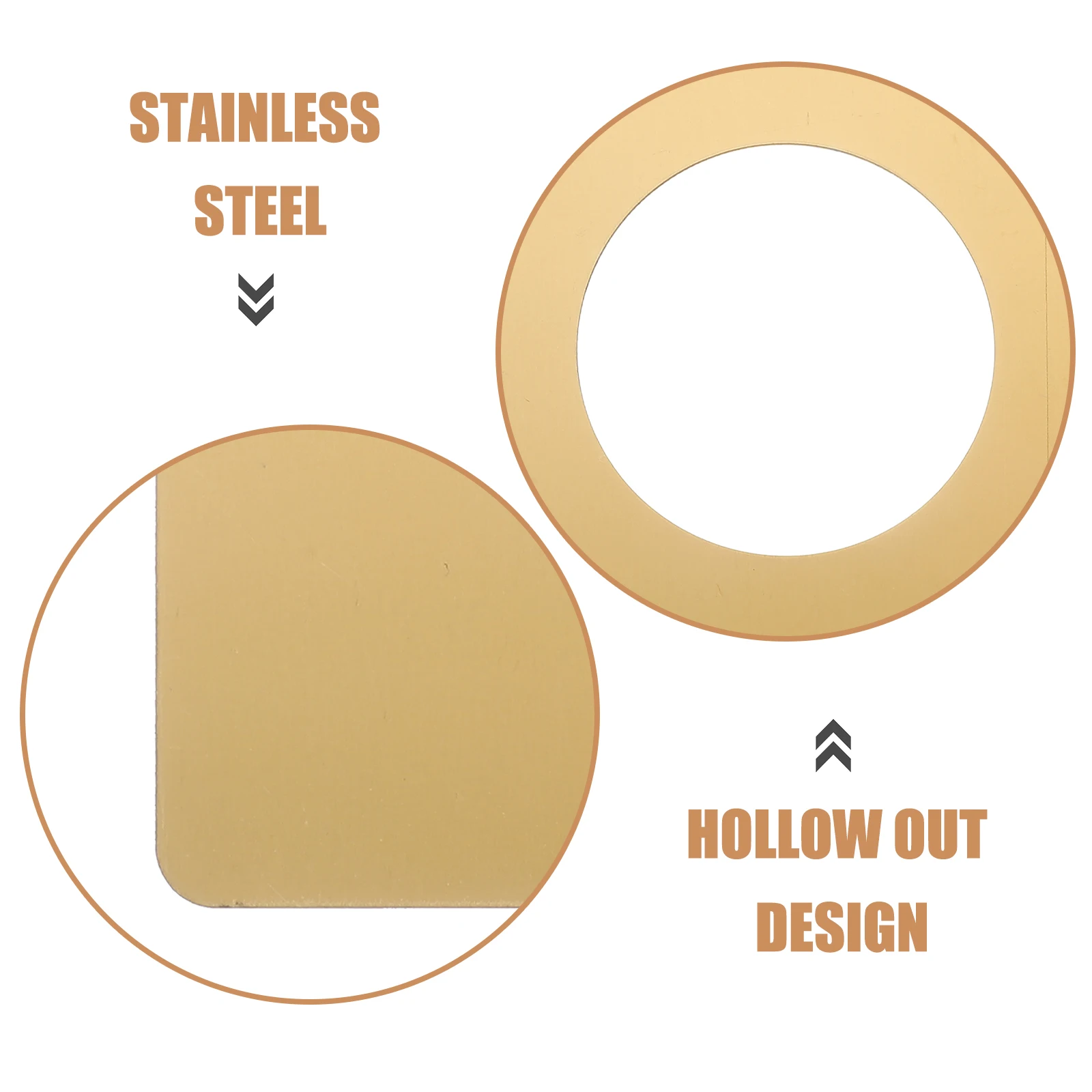 

2 pcs Repair Plates Golden Door Metal Reinforcement Cover Suitable Standard Knobs Installation Stainless Steel