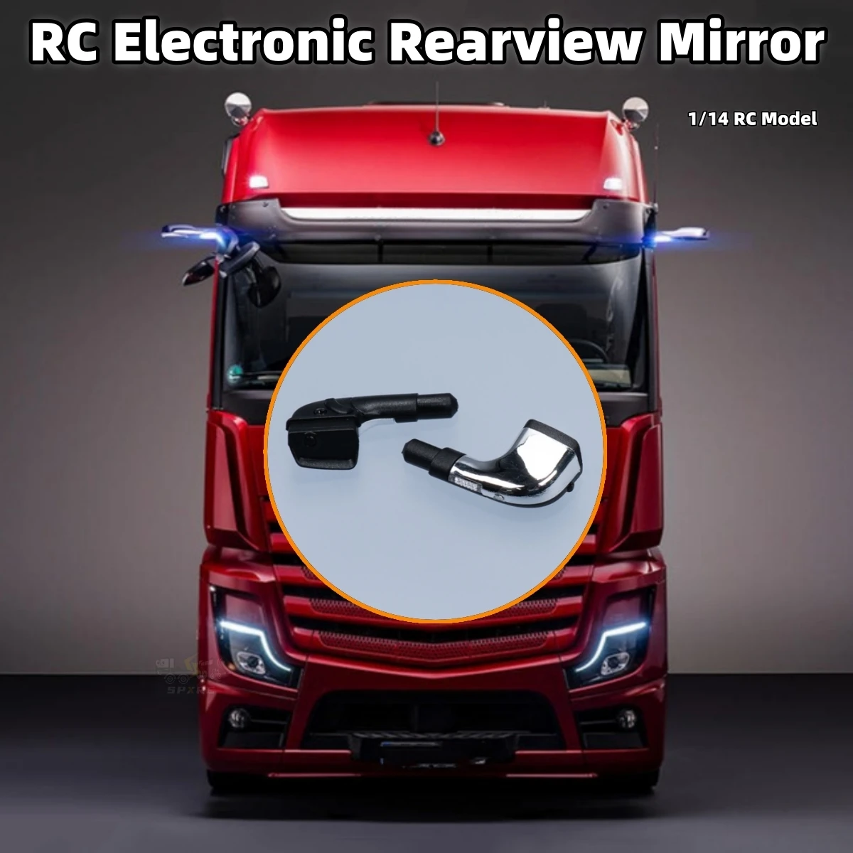 

Electronic Rearview Mirror Simulation Parts for 1/14 Tamiya RC BENZ ACTROS 3363 56348 Arocs Dump Truck Car Accessories