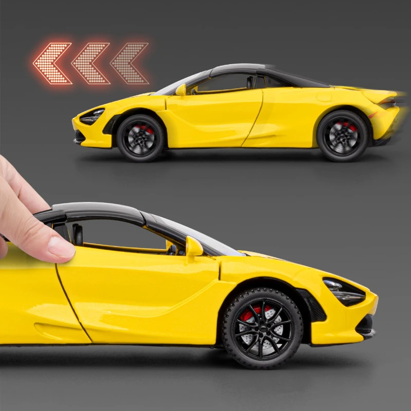 Coche de carreras 1:32 720S, modelo de aleación de Metal fundido a presión de alta simulación, luz de sonido, colección de series extraíble, regalos de juguetes para niños