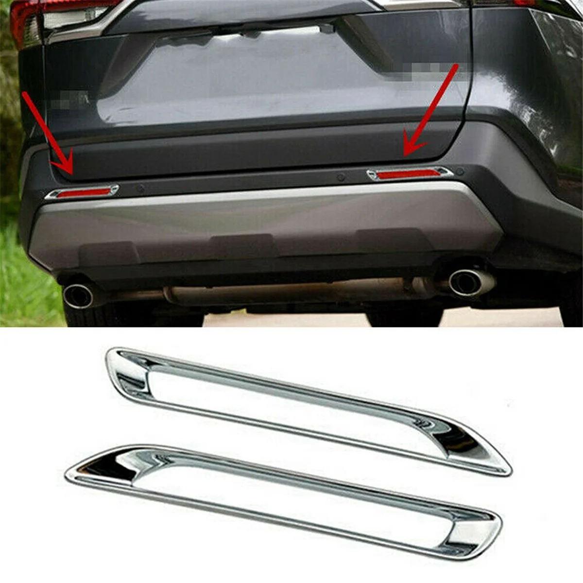 

Car Rear Tail Fog Light Lamp Frame Trim Cover Sticker for Toyota RAV4 2019-2024