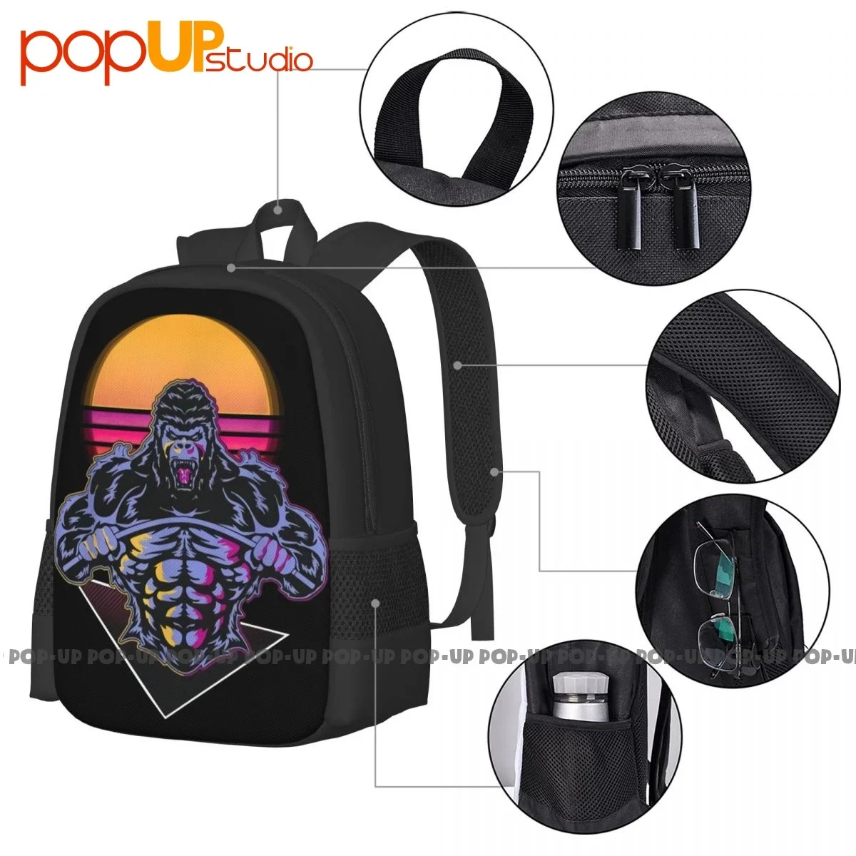 Bodybuilding Gorilla Rucksack große Kapazität Schule Softback Aufbewahrung tasche Kleidung Rucksäcke