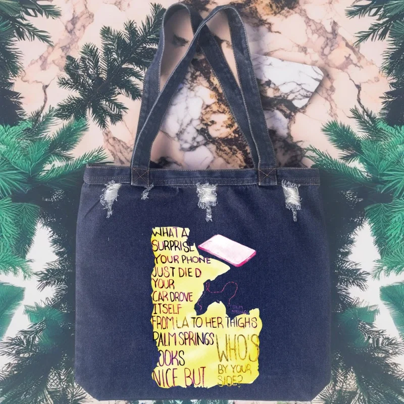 

Sabrina Carpenter Leisure Cowboy Solid Zipper Light Tote Bag High Quality Fashion Large Capacity Handbag Soft Versatile Trendy