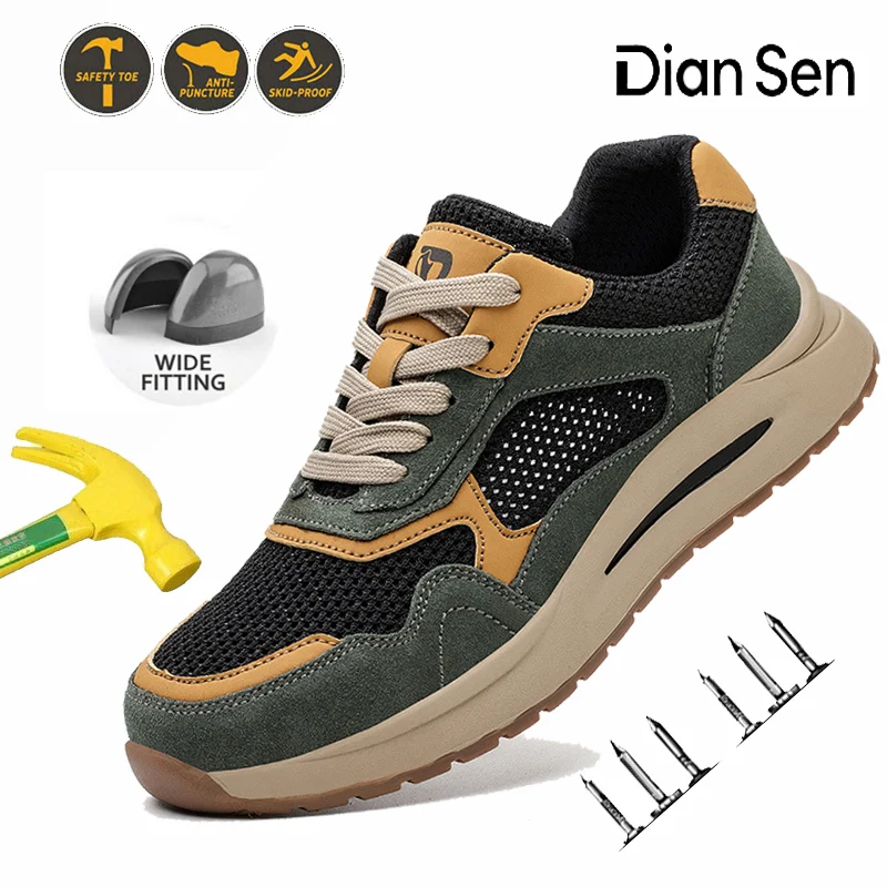 

Professional Men's Safety Boots Steel Toe Safety Sneakers with Advanced Breathability & Anti-Smash Technology for Industrial Use