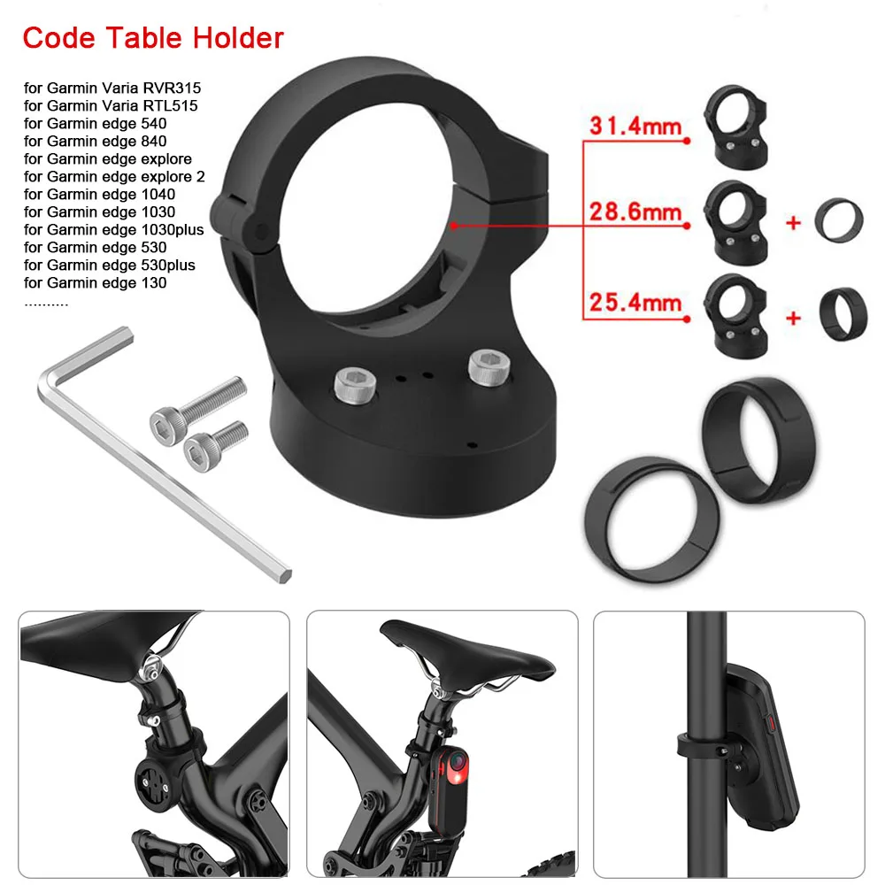 

Code Table Holder for Garmin Varia RVR315 RTL515 Edge 1040 1030 840 Bike Computer Bracket Bicycle Tail Light Mount Cycling Part