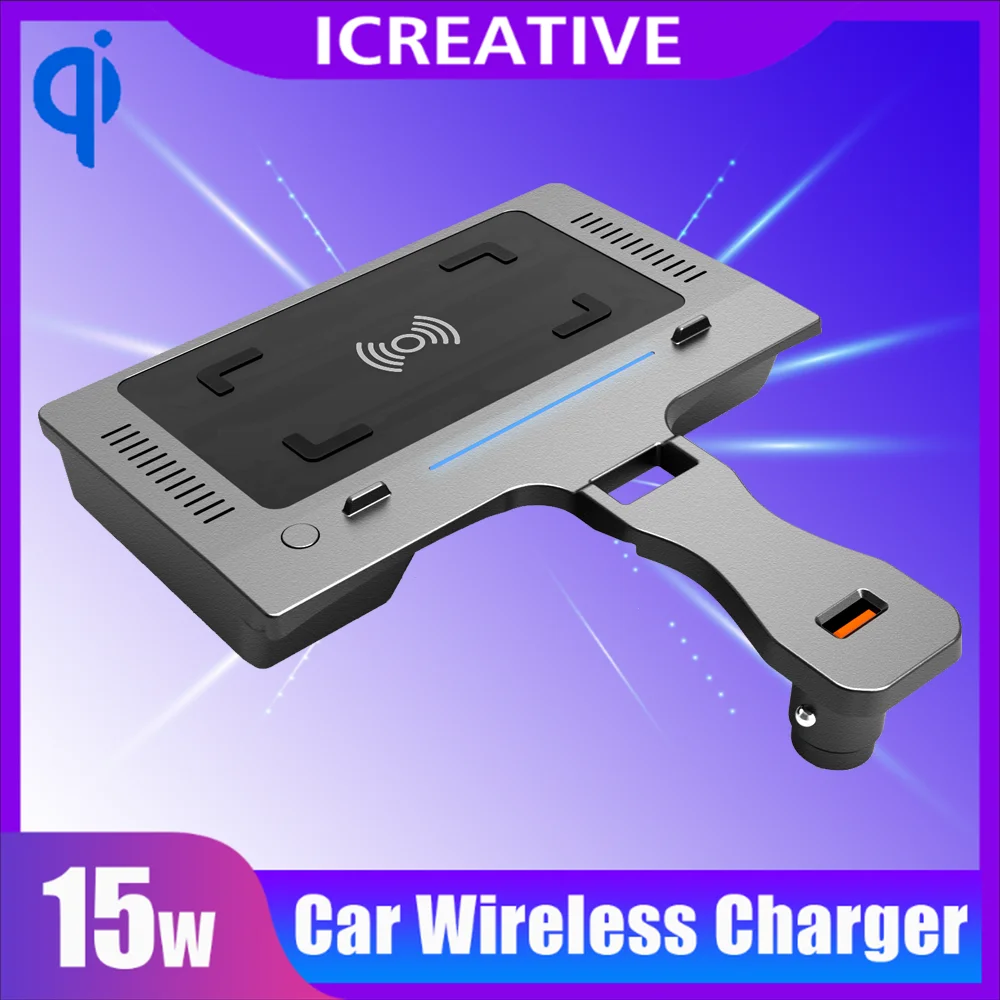 

12V Car QI Wireless Charger For BMW 3 4 Series G20 G21 G28 2019 2020 2021 15W Cigarette Lighter Installation Accessories