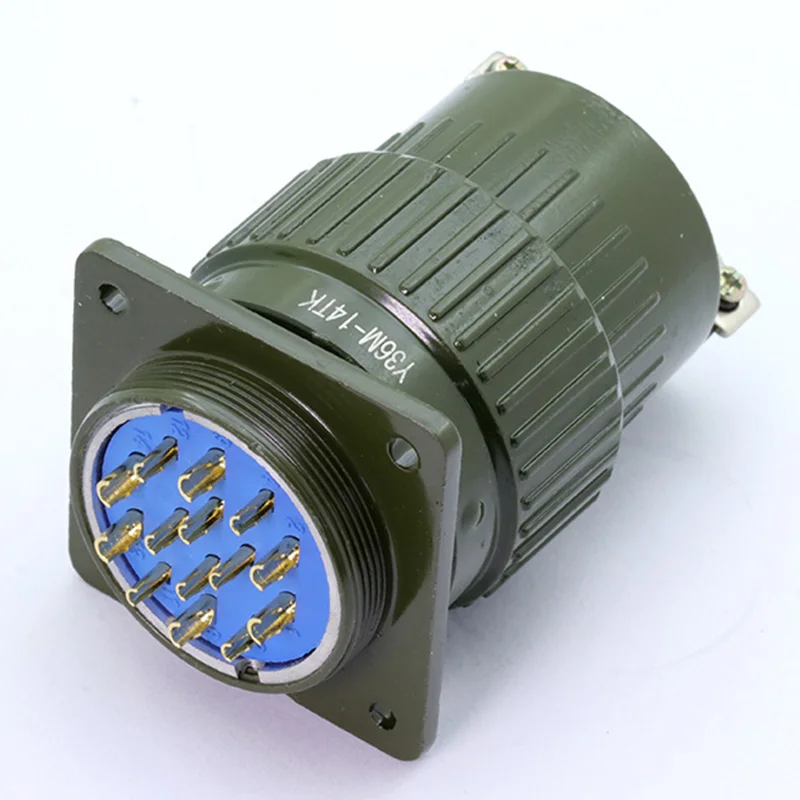 1set 4/14/16/19/36/50/65Pins 36mm Y36M Fast Buckle Aviation Cable Chassis Mount Connector Male&Female Plug Socket Army Green