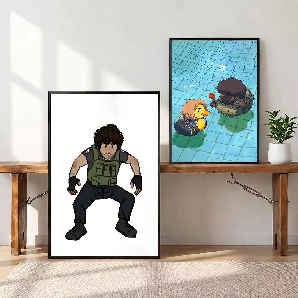 For Resident Evil Carlos Oliveira Poster HD Anime Hot Theme Singer/OST/Movie-Waterproof Self-Stick Home Decor