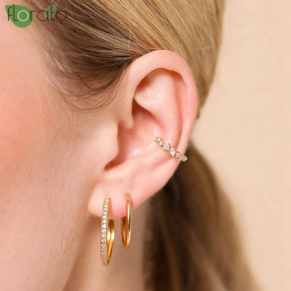 2025 جديد 1 قطعة موضة تشيكوسلوفاكيا الكفة التفاف كليب على أقراط النساء الفتيات متسلق الأذن الغضروف العظام كليب القرط وهمية غير ثقب