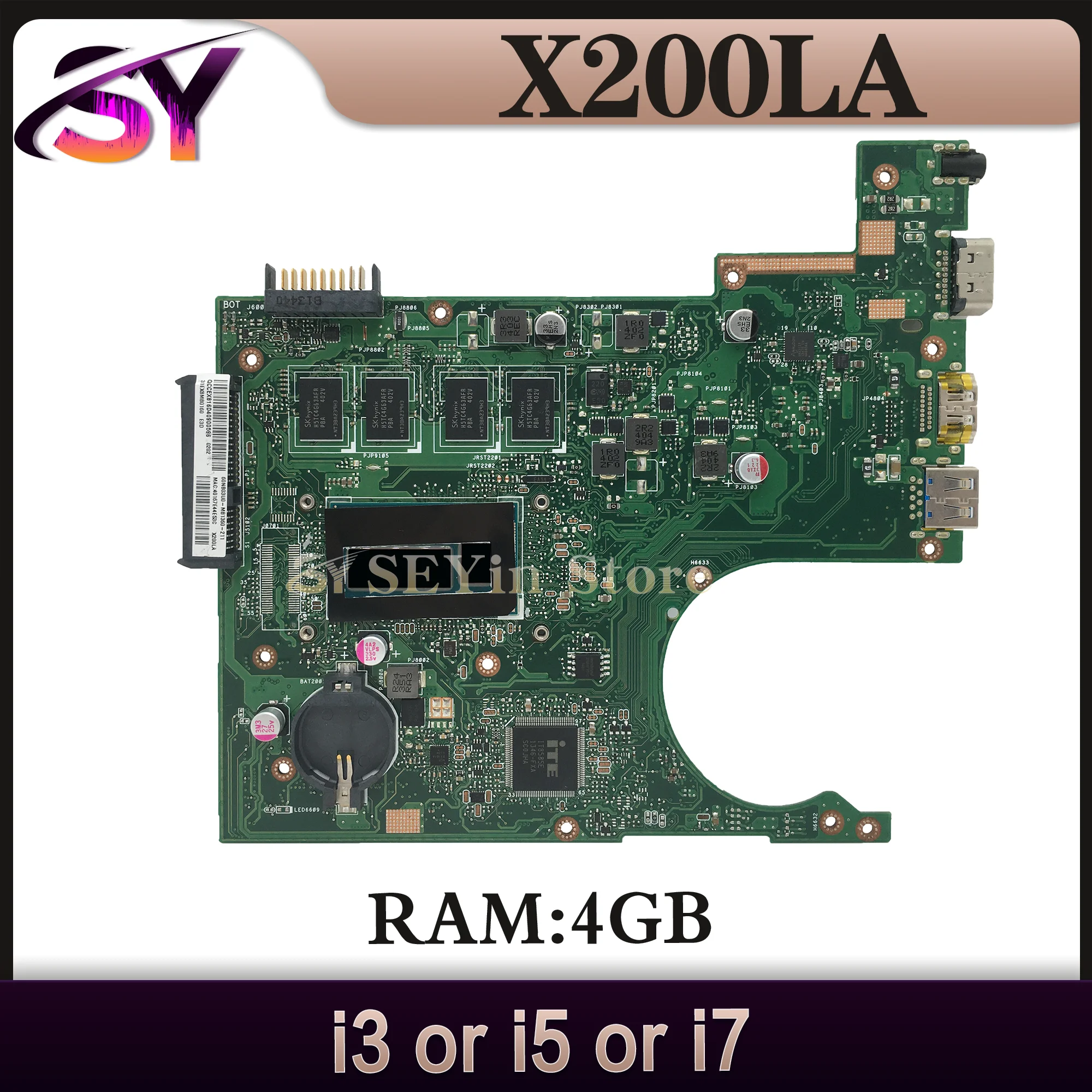 

Mainboard For ASUS Vivobook F200LA F200L X200L X200LA Laptop Motherboard I3 I5 I7 4th Gen 4GB/RAM LVDS OR EDP MAIN BOARD