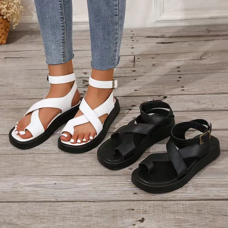 Platform Sandals Women 2025 Summer Wedge Heels Clip Toe Wedges Beach Sandals Woman Slides Brand Designer Thick Sole Flip-Flops