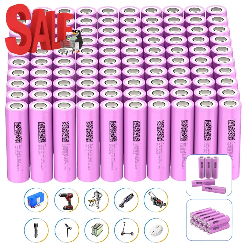 

18650 Battery 3.7V INR18650-26E 2600mAh Li-Ion High Current Rechargeable Bateria Power Cell forFlashlight,PowerBank Headlamp Fan