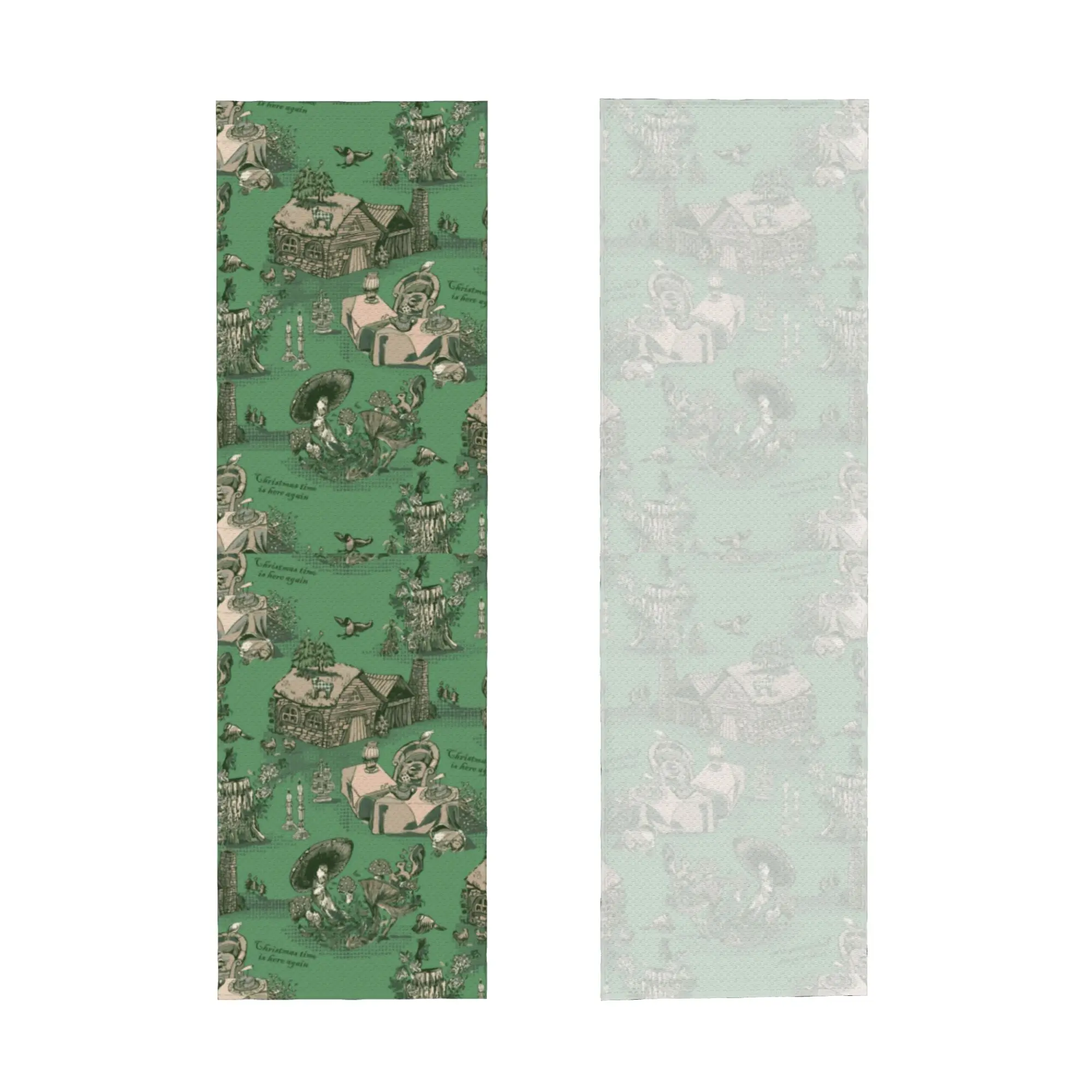 Christmas Cottage In Toile De Jouy Style Cold Exercise Towel   Super Soft Breathable Instant Cooling Towel Yoga Towels