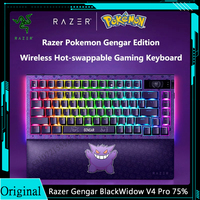 Razer Pokemon Gengar Edition BlackWidow V4 Pro 75% Wireless Hot-swappable Gaming Keyboard OLED Display With Razer Command Dial